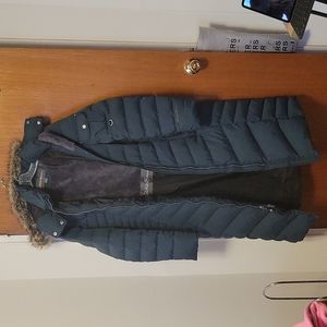 Eddie Bauer Long Teal Puffer Coat